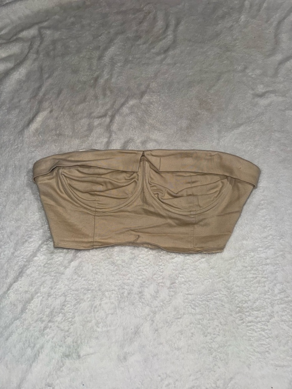 Fashion Nova strapless crop top in a tan/brown shade 🤎